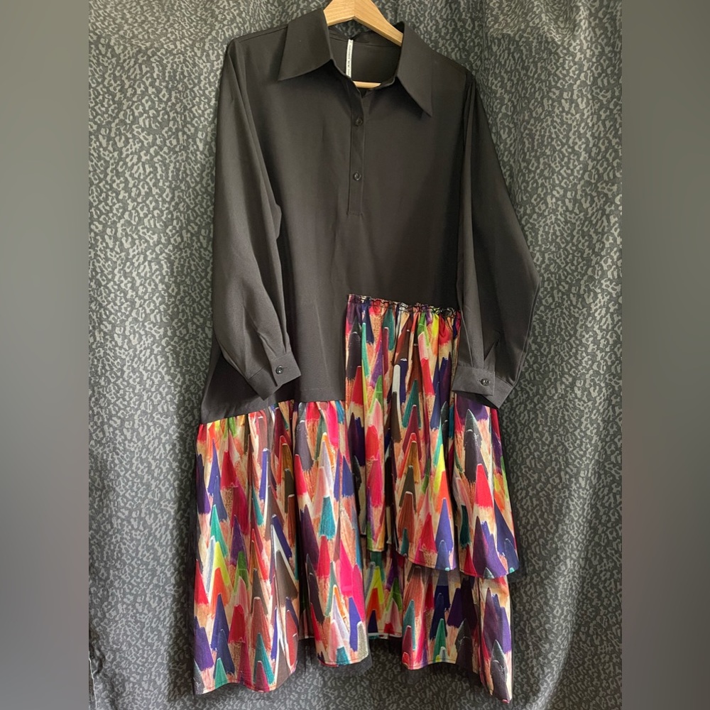 Funky artsy black multicolor dress Audience New York